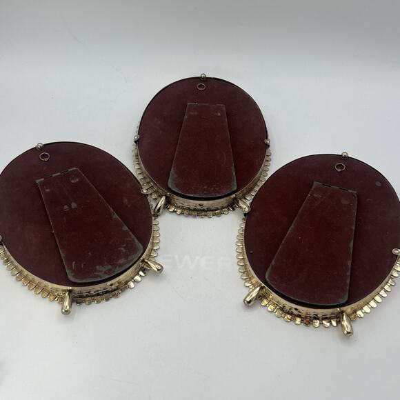 Set 3 Vtg Ornate Gold White Brass Photo Frames Footed 5x7 Filigree Hollywood MCM - Picture 7 of 8